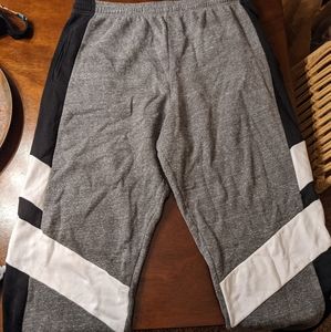 Grey white and black pink sweatpants
